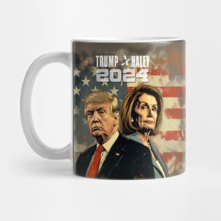 Trump Haley 2024: Political Satire is the Best on a Dark Background Mug